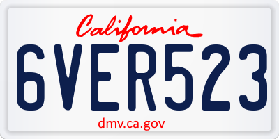 CA license plate 6VER523