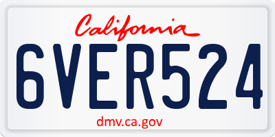CA license plate 6VER524