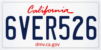 CA license plate 6VER526