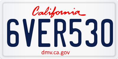 CA license plate 6VER530