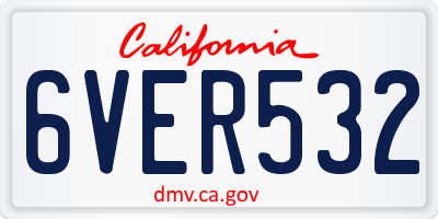 CA license plate 6VER532