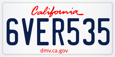 CA license plate 6VER535