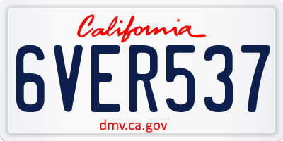 CA license plate 6VER537