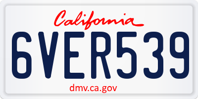 CA license plate 6VER539