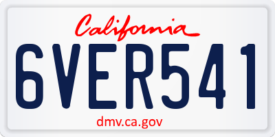 CA license plate 6VER541
