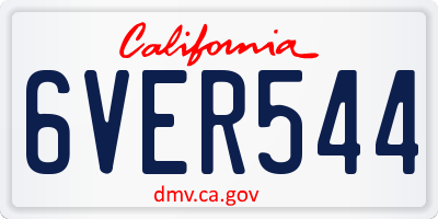 CA license plate 6VER544
