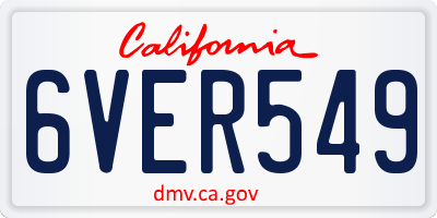 CA license plate 6VER549