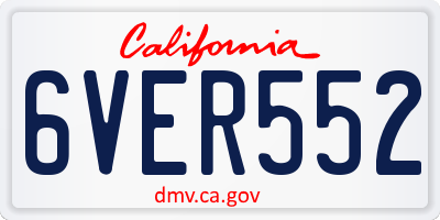 CA license plate 6VER552