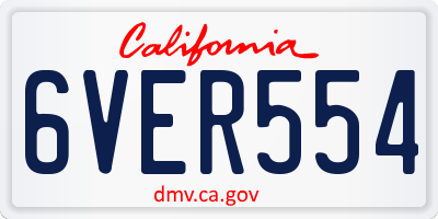 CA license plate 6VER554