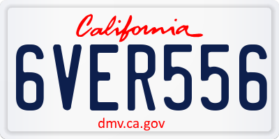 CA license plate 6VER556