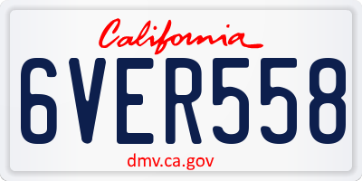 CA license plate 6VER558