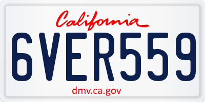 CA license plate 6VER559