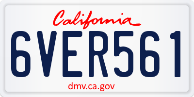 CA license plate 6VER561