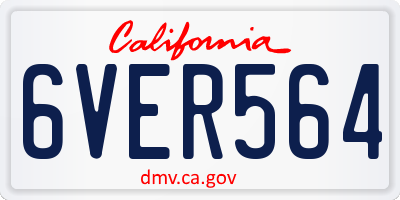 CA license plate 6VER564