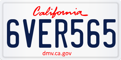 CA license plate 6VER565