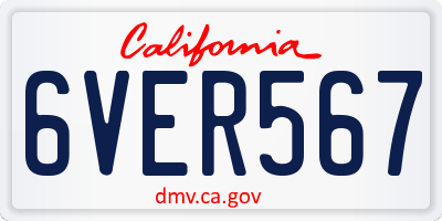 CA license plate 6VER567