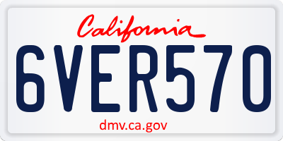 CA license plate 6VER570