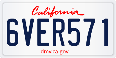 CA license plate 6VER571