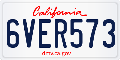 CA license plate 6VER573