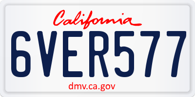 CA license plate 6VER577