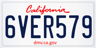 CA license plate 6VER579