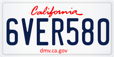 CA license plate 6VER580