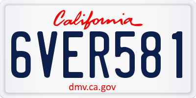 CA license plate 6VER581