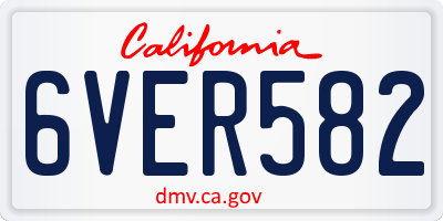 CA license plate 6VER582
