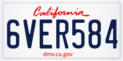CA license plate 6VER584