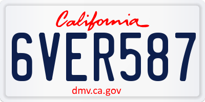 CA license plate 6VER587