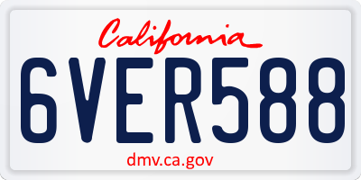 CA license plate 6VER588