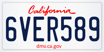 CA license plate 6VER589
