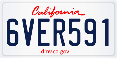CA license plate 6VER591
