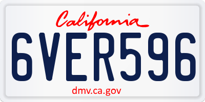 CA license plate 6VER596