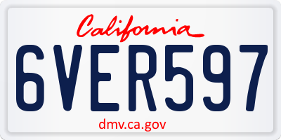 CA license plate 6VER597