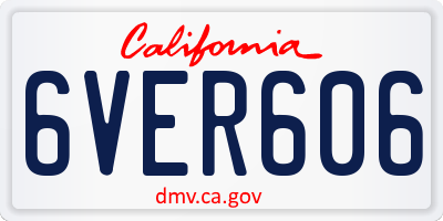 CA license plate 6VER606