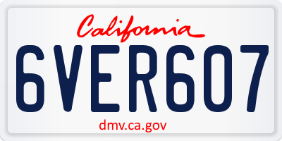 CA license plate 6VER607