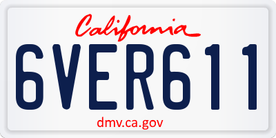 CA license plate 6VER611