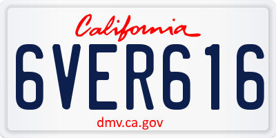 CA license plate 6VER616