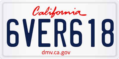 CA license plate 6VER618