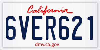 CA license plate 6VER621
