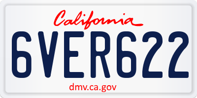 CA license plate 6VER622