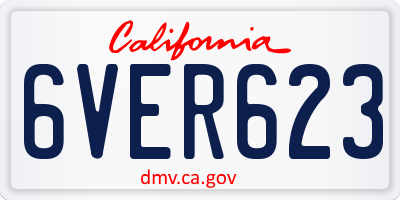 CA license plate 6VER623