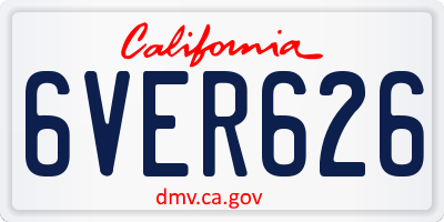 CA license plate 6VER626