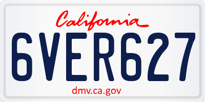 CA license plate 6VER627