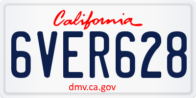 CA license plate 6VER628