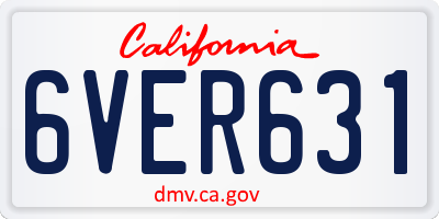 CA license plate 6VER631