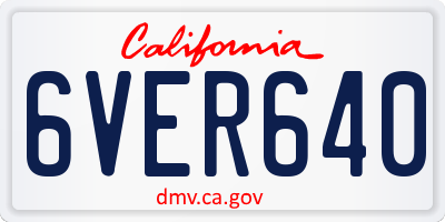 CA license plate 6VER640