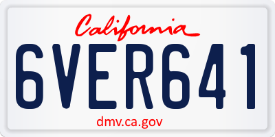 CA license plate 6VER641