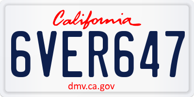 CA license plate 6VER647
